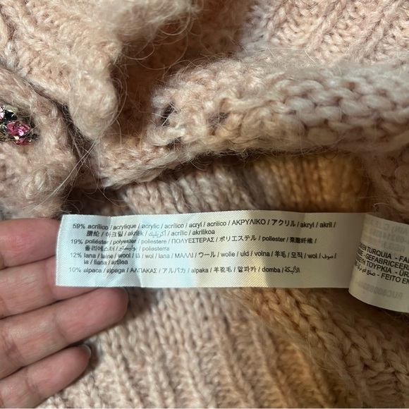 Zara cardigan chunky Pink Cardigan wool alpaca blend small - Picture 15 of 15
